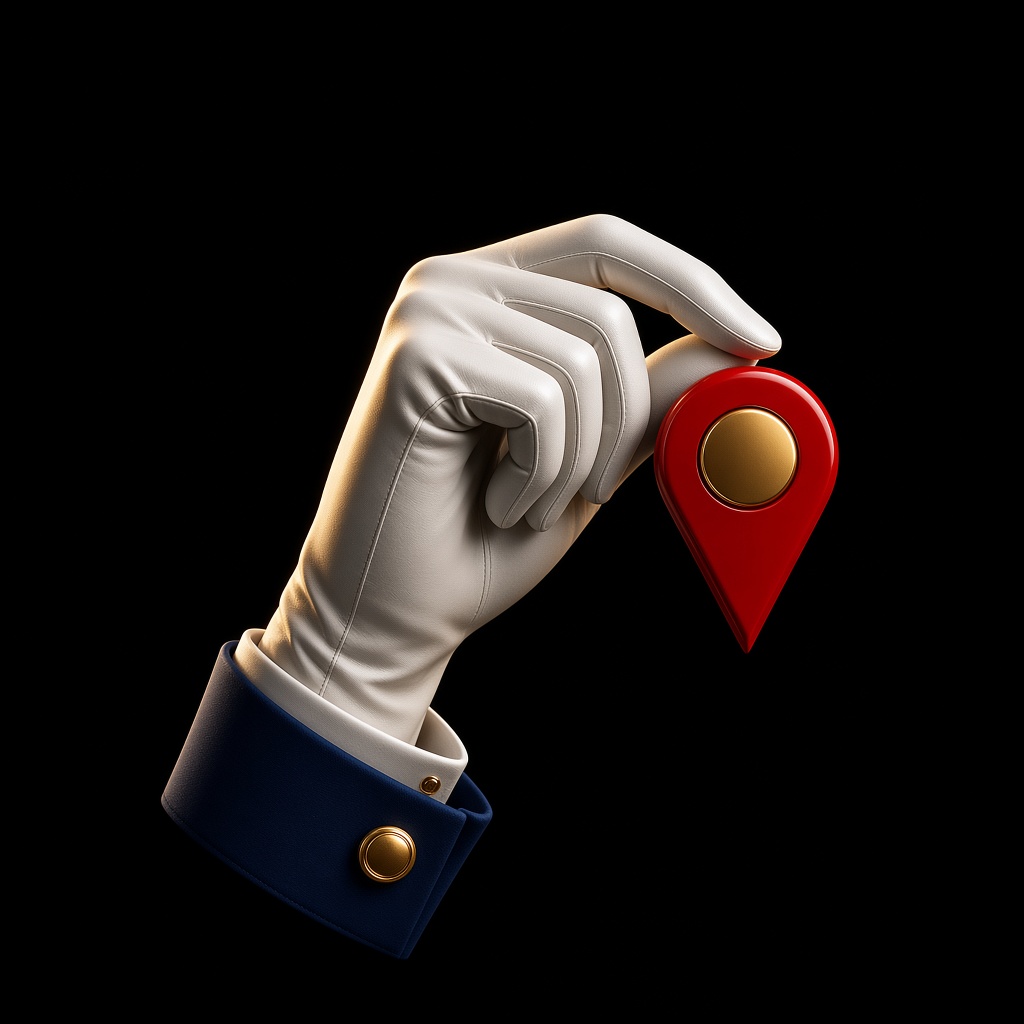 Old Hand SEO — a hand holding the brand map pin